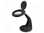 Desktop magnifier with backlight; 3dpt; Ø100mm; 6W; Plug: EU Goobay