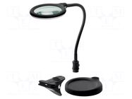 Desk magnifier; with backlight; 3dpt; Ø100mm; Illumination: LED GOOBAY