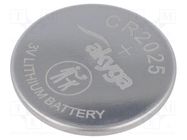 Battery: lithium; CR2025,coin; 3V; 150mAh; non-rechargeable AKYGA BATTERY