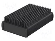 Enclosure: with panel; with heatsink; ALUBOS 1000; X: 106mm; black BOPLA
