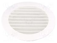 Accessories: ventilation grille; white; Body dim: Ø133x26mm; ABS DOSPEL S.A.