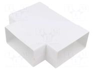 Flat t-joint; ABS; white; 110x55mm DOSPEL S.A.