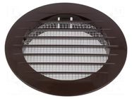 Accessories: ventilation grille; bronze; Body dim: Ø133x26mm DOSPEL S.A.