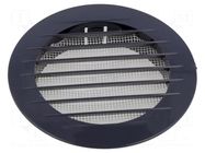 Accessories: ventilation grille; graphite; Dimensions: Ø135mm DOSPEL S.A.