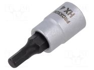 Socket; hex key,socket spanner; HEX 4mm; 1/4" PROXXON