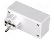 Enclosure: for power supplies; X: 50mm; Y: 100mm; Z: 40mm; white BOPLA