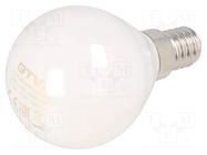 LED lamp; milky; E14; 230VAC; 420lm; 4W; 360°; 4000K GTV Poland
