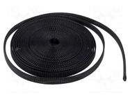 Braid; ØBraid : 6÷14mm; polyester; black; L: 10m; reel; -55÷150°C PARTEX