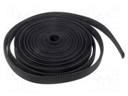 Braid; ØBraid : 15÷27mm; polyester; black; L: 10m; reel; -55÷150°C PARTEX