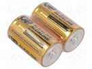Battery: alkaline; 1.5V; D; non-rechargeable; 2pcs. GP