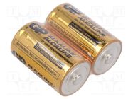 Battery: alkaline; D; 1.5V; non-rechargeable; 2pcs. GP
