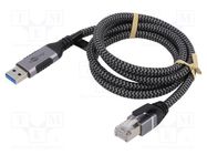 Cable; USB 3.0; RJ45 plug,USB A plug; nickel plated; 1m; U/FTP Goobay