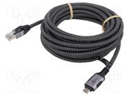 Cable; USB 3.1; RJ45 plug,USB C plug; nickel plated; 5m; U/FTP Goobay