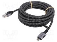 Cable; USB 3.1; RJ45 plug,USB C plug; nickel plated; 7.5m; U/FTP Goobay
