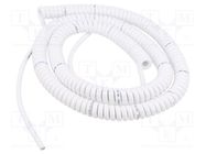 Wire: coiled; 2x0.15mm2; unshielded; PUR; white; 300V; 0.5m; 2m SIMECH