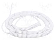 Wire: coiled; 3x0.15mm2; unshielded; PUR; white; 300V; 1m; 4m SIMECH
