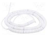 Wire: coiled; 5x0.15mm2; unshielded; PUR; white; 300V; 1.5m; 6m SIMECH