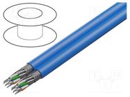 Wire; HELUKAT® 1200,S/FTP; 2x4x2x22AWG; Cat 8; wire; Cu; FRNC; blue HELUKABEL