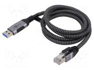 Cable; USB 3.0; RJ45 plug,USB A plug; nickel plated; 3m; U/FTP GOOBAY