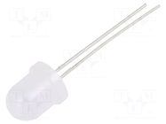 LED; white warm; 8mm; 1120÷1560mcd; 30°; Front: convex; 12VDC; 225mW OPTOSUPPLY