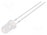 LED; white cold; 5mm; 7000÷8400mcd; 15°; Front: convex; 2.7÷3.2VDC OPTOSUPPLY