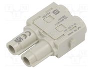 Connector: HDC; module; female; Han-Modular®; PIN: 2; crimped; 70A HARTING