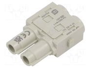 Connector: HDC; module; female; 70A; 1000V; Han-Modular®; PIN: 2 HARTING