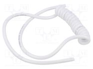 Wire: coiled; 2x0.75mm2; unshielded; PUR; white; 300V,500V; 0.1m SIMECH