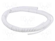 Wire: coiled; 2x0.75mm2; unshielded; PUR; white; 300V,500V; 0.8m SIMECH