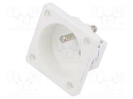 Connector: AC supply; socket; 2P+PE; 250VAC; 16A; white; PIN: 3; IP20 PCE
