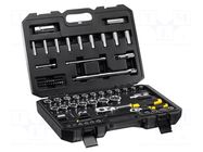 Wrench-set; socket spanner; Mounting: 1/2",1/4"; 75pcs. STANLEY