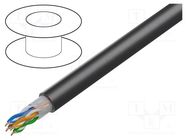 Wire; HELUKAT® 300,U/UTP; 4x2x24AWG; 6; wire; Cu; FRNC; black; 6.4mm HELUKABEL