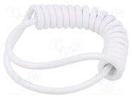 Wire: coiled; 5x0.22mm2; unshielded; PUR; white; 300V; 0.1m; 0.4m SIMECH