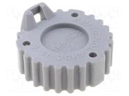 Socket cover; PIN: 6; grey; AHD AMPHENOL