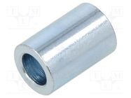 Spacer sleeve; 15mm; cylindrical; steel; zinc; Out.diam: 10mm DREMEC