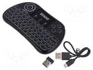 Keyboard; black; USB A; wireless; Features: touchpad; 10m; 300mAh SAVIO