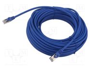 Patch cord; S/FTP; 6a; solid; Cu; LSZH; blue; 20m; 27AWG; Cablexpert GEMBIRD