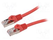 Patch cord; S/FTP; 6a; solid; Cu; LSZH; red; 15m; 27AWG; Øcable: 5.8mm GEMBIRD