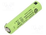 Re-battery: Ni-MH; AAA,R3; 1.2V; 780mAh; soldering lugs GP