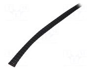 Braid; ØBraid : 5÷10mm; polyester; black; L: 100m; reel; -55÷150°C PARTEX