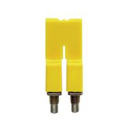 Cross-connector (terminal), when screwed in, Number of poles: 2, Pitch in mm: 5.10, Insulated: Yes, 32 A, yellow Weidmuller