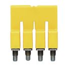 Cross-connector (terminal), when screwed in, Number of poles: 4, Pitch in mm: 5.10, Insulated: Yes, 32 A, yellow Weidmuller