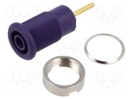 Connector: 4mm banana; socket; 24A; 1kV; Cutout: Ø12.2mm; violet STÄUBLI