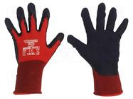 Protective gloves; Size: 10,XL; red; polyester; Comfort WONDER GRIP