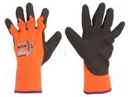 Protective gloves; Size: 11,XXL; orange; acrylic,latex; Thermo WONDER GRIP