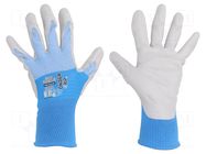 Protective gloves; Size: 11,XXL; blue/white; nitryl,polyester WONDER GRIP