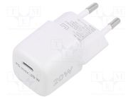 Power supply: switched-mode; mains,plug; 5VDC; 20W; Plug: EU; white Goobay