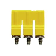 Cross-connector (terminal), when screwed in, Number of poles: 3, Pitch in mm: 8.00, Insulated: Yes, 57 A, yellow Weidmuller
