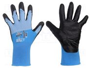 Protective gloves; Size: 9,L; blue; nitryl,polyester; Bee-Tough WONDER GRIP