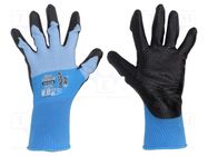 Protective gloves; Size: 10,XL; blue; nitryl,polyester; Bee-Tough WONDER GRIP